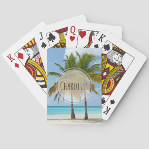 Jeu De Cartes Beaux palmiers sur une plage tropicale