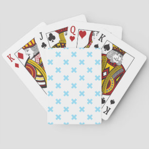 Jeu De Cartes Bébé bleu croix coutures sur blanc
