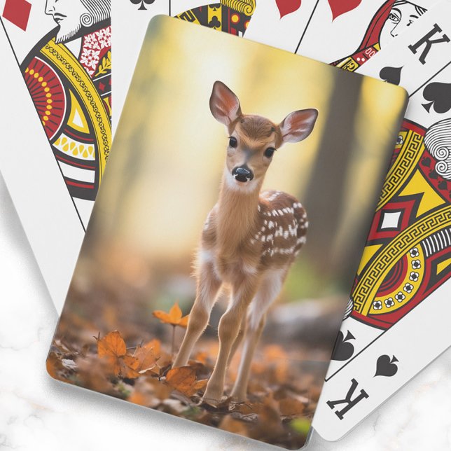 Jeu De Cartes Bébé Deer Fawn Forest Photo (Baby deer photo playing cards)