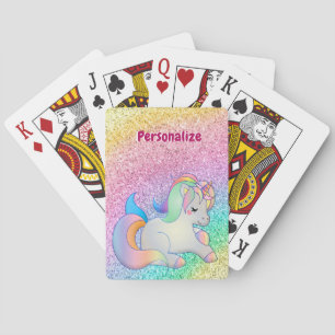 Jeu De Cartes Bébé mignon Unicorn Pastel Parties scintillant Gla