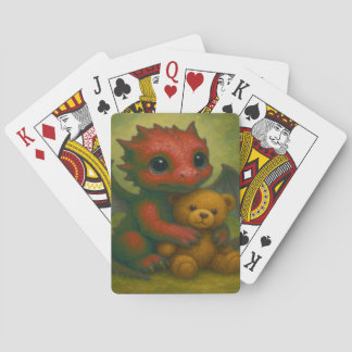 Jeu De Cartes Bébé rouge mignon avec ours en peluche