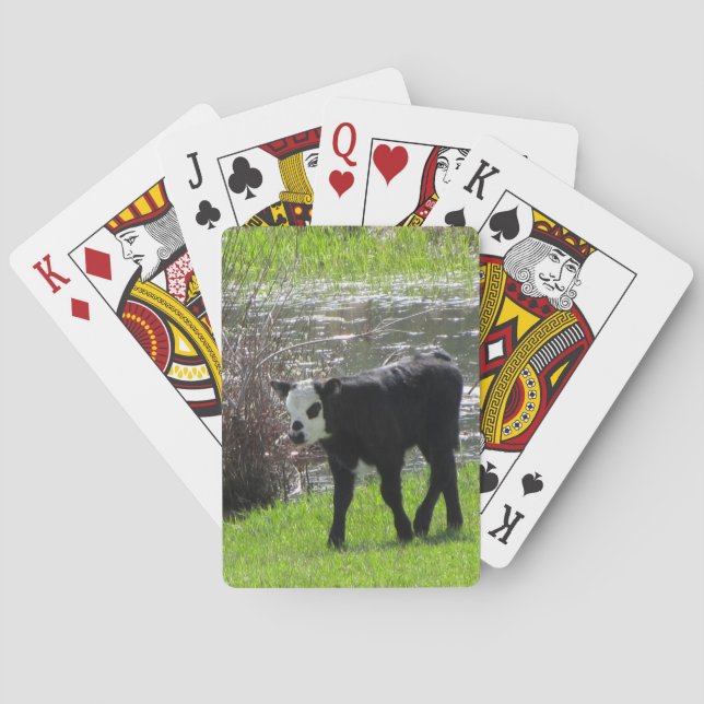 Jeu De Cartes Bébé Vache Jouant Aux Cartes (dos)