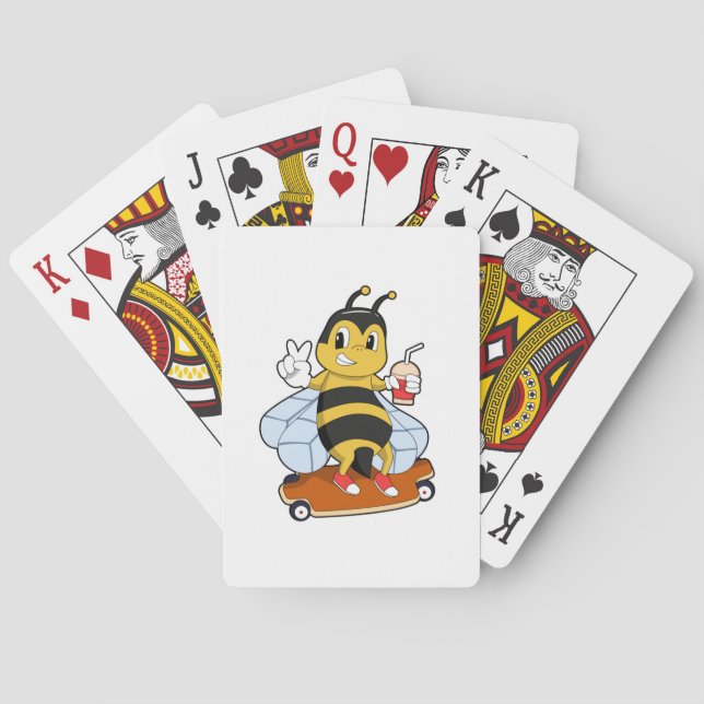 Jeu De Cartes Bee as Skater with Skateboard (dos)
