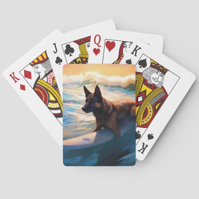 Jeu De Cartes Belge Shepherd Beach Surf Peinture (dos)