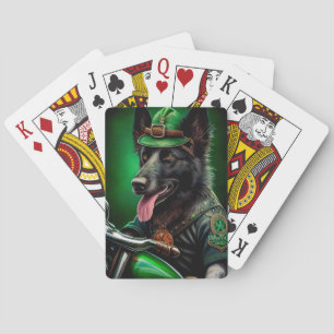 Jeu De Cartes Belgian Shepherd conduite vélo St. Patrick's Day