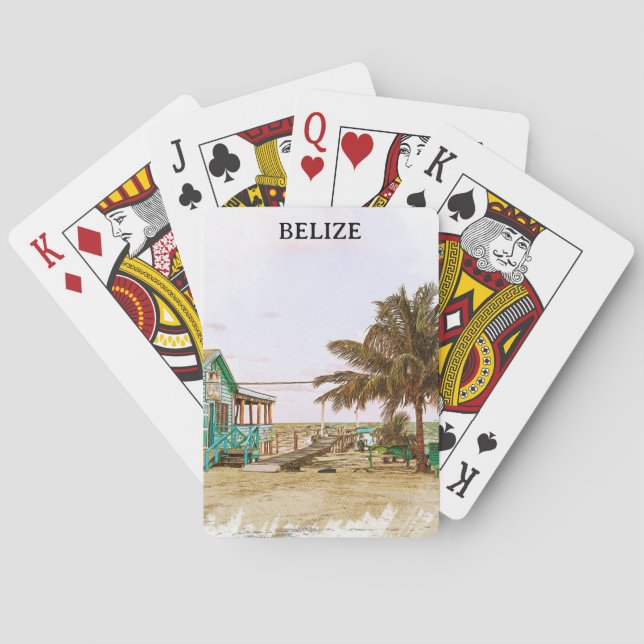 Jeu De Cartes Belize Caribbean Beach Scenery (dos)