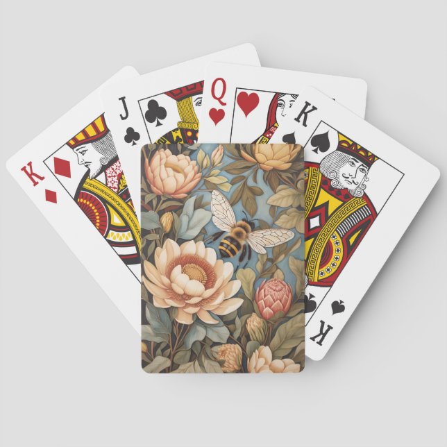 Jeu De Cartes Belle Abeille De Jardin Avec Fleurs Protea (dos)