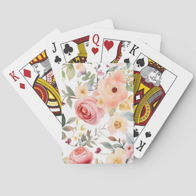 Jeu De Cartes Belle aquarelle Florale Cartes de Jeu Classique (dos)