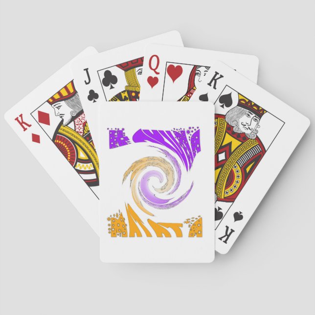 Jeu De Cartes Belle Art Moderne Design : Tourbillon violet et or (dos)