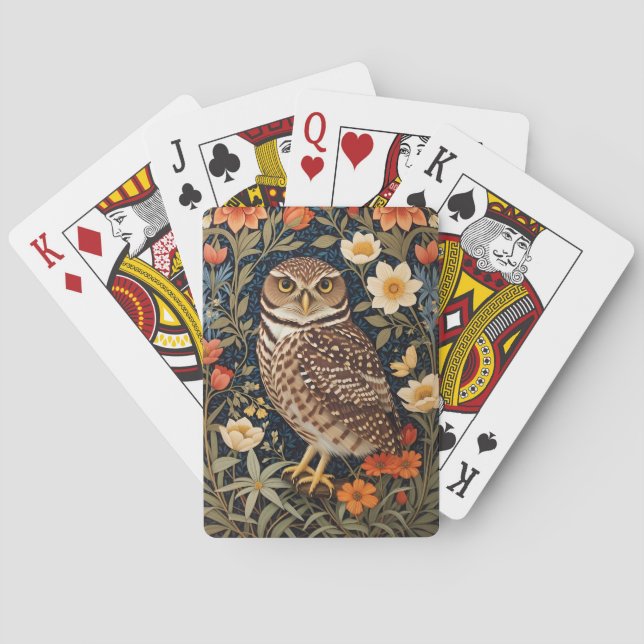 Jeu De Cartes Belle Chouette bractée William Morris Inspiré (dos)