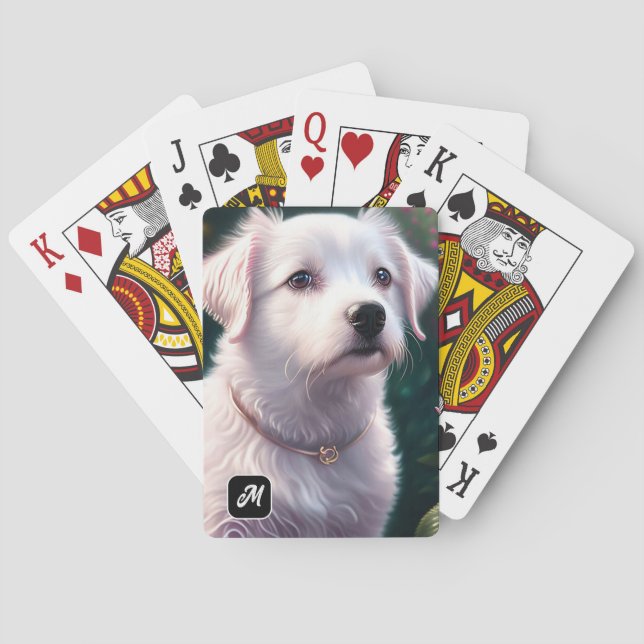 Jeu De Cartes Belle Collection Chien Et Rose (dos)