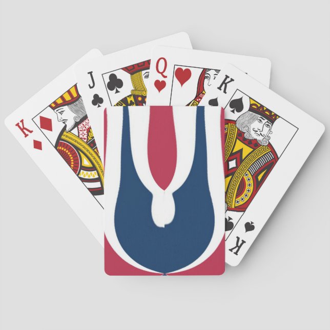 Jeu De Cartes Belle couleur rouge, blanc, bleu texture Abstraite (dos)