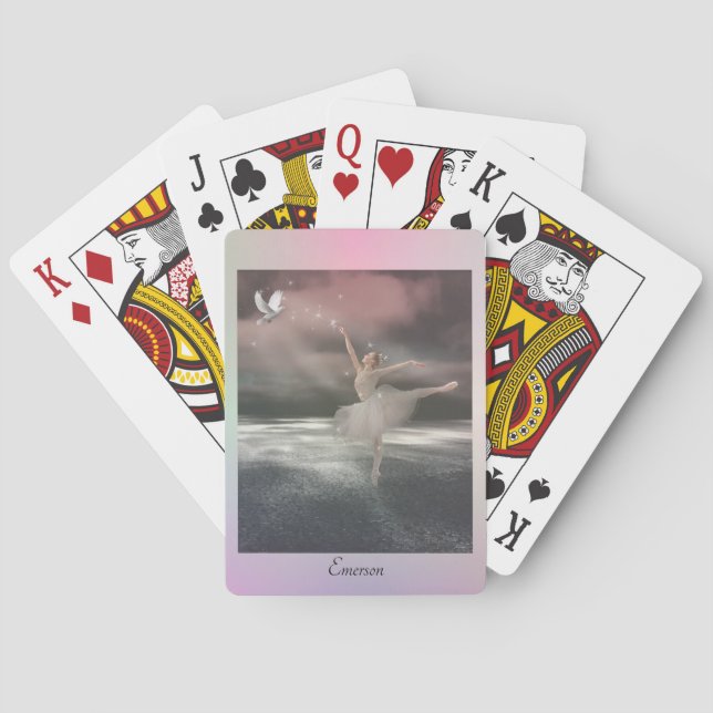 Jeu De Cartes Belle danseuse de ballet fée Stardust Stars rose (dos)