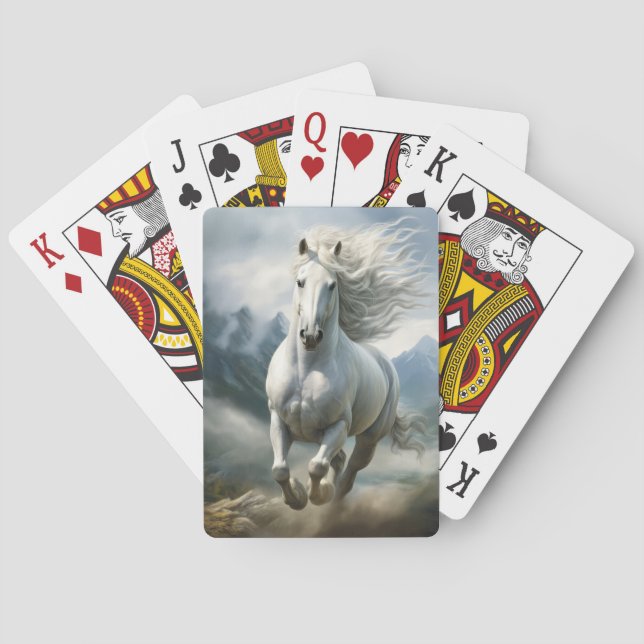 Jeu De Cartes Belle équestre blanche (dos)