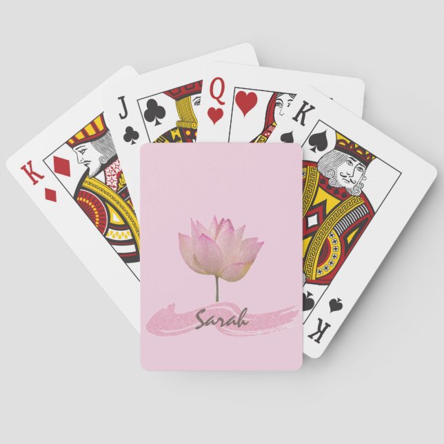 Jeu De Cartes Belle Fleur de Lotus Rose (dos)