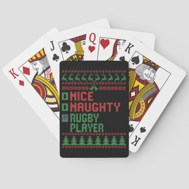 Jeu De Cartes Belle Joueuse de rugby drôle cadeau de Noël (dos)