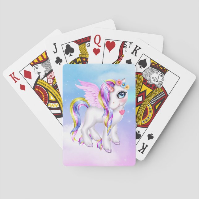 Jeu De Cartes Belle licorne avec Rainbow Mane & Tail (dos)