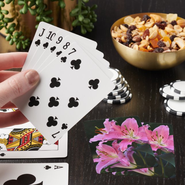 Jeu De Cartes Belle Lys Rose Fleurit (In Situ)
