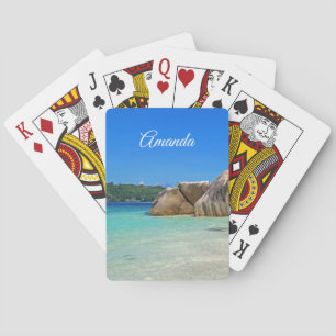 Jeu De Cartes Belle mer tropicale avec une plage rocheuse