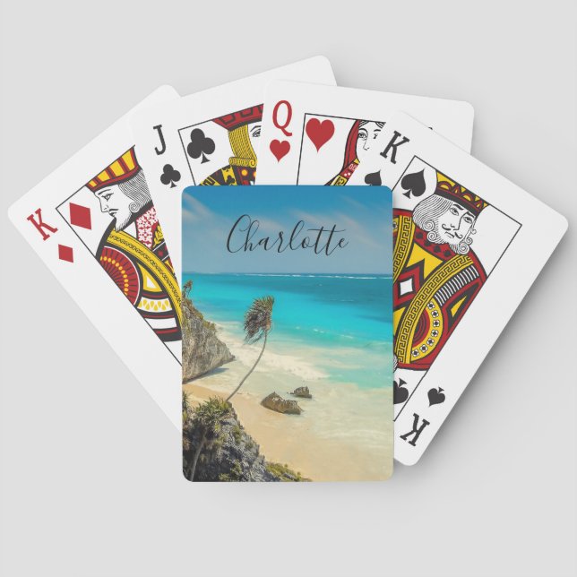 Jeu De Cartes Belle plage de sable Paradis tropical (dos)