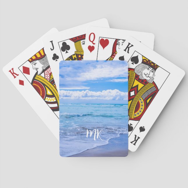Jeu De Cartes Belle Plage Scène Ciel Bleu Customisé (dos)