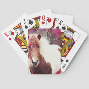 Jeu De Cartes Belle Pony islandais jouant aux cartes de poker