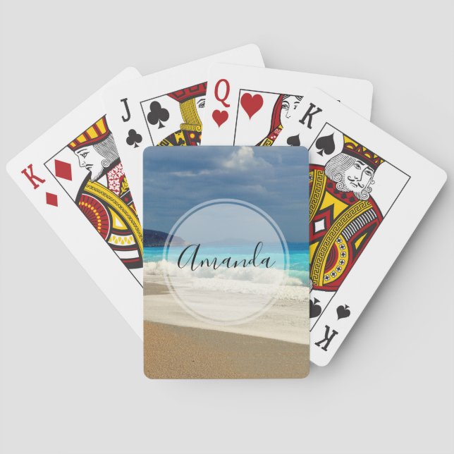Jeu De Cartes Belle Turquoise Bleue Mer Tropicale Photographie (dos)
