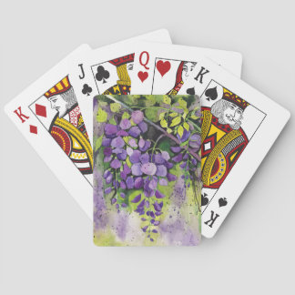 Jeu De Cartes Belles Fleurs De Wisteria En Aquarelle