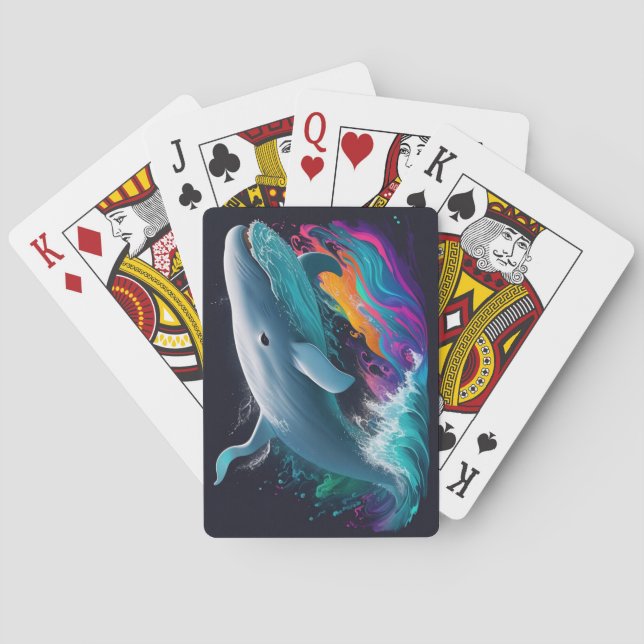 Jeu De Cartes Béluga de l'océan Imaginaire couleur éclaboussure (dos)