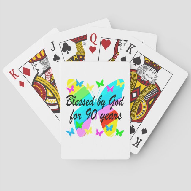 JEU DE CARTES BÉNÉFICIÉ PAR DIEU PENDANT 90 ANS (dos)