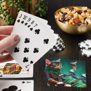 Jeu De Cartes Bengal Chat conduire vélo St. Patrick's Day