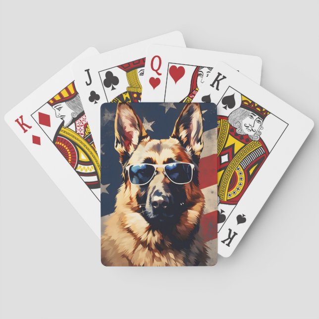 Jeu De Cartes Berger allemand 4 juillet fête de l'indépendance (dos)