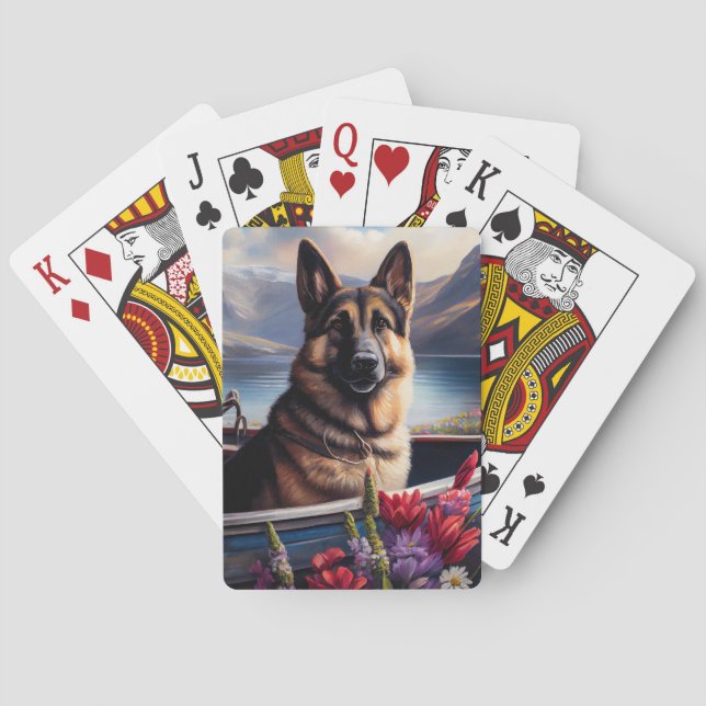 Jeu De Cartes Berger allemand sur une pagaie : une aventure Pitt (dos)