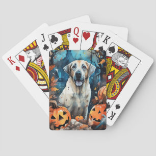 Jeu De Cartes Berger Anatolien D'Halloween Avec Peur Citrouille