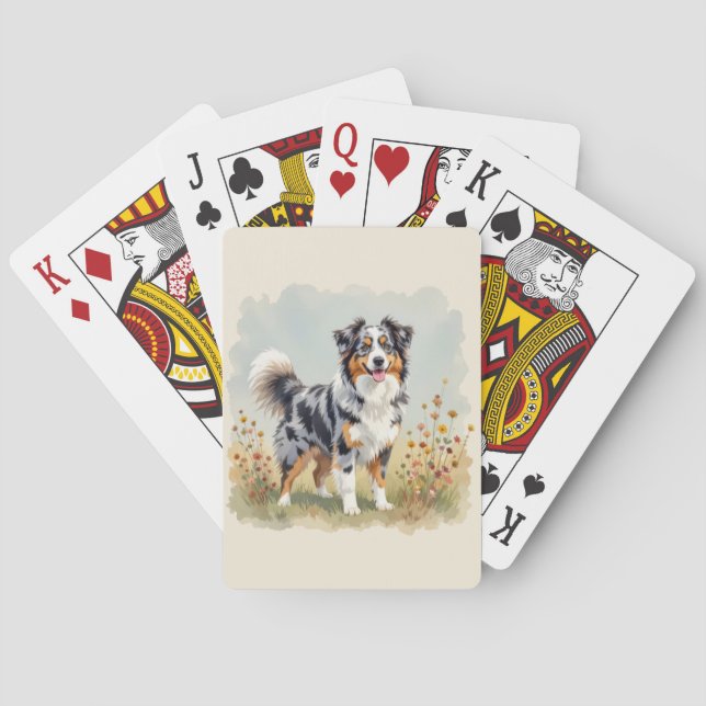Jeu De Cartes Berger Australien Merle Queue Longue (dos)