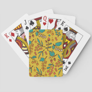 Jeu De Cartes Berries sur branches, motif naturel sans soudure.