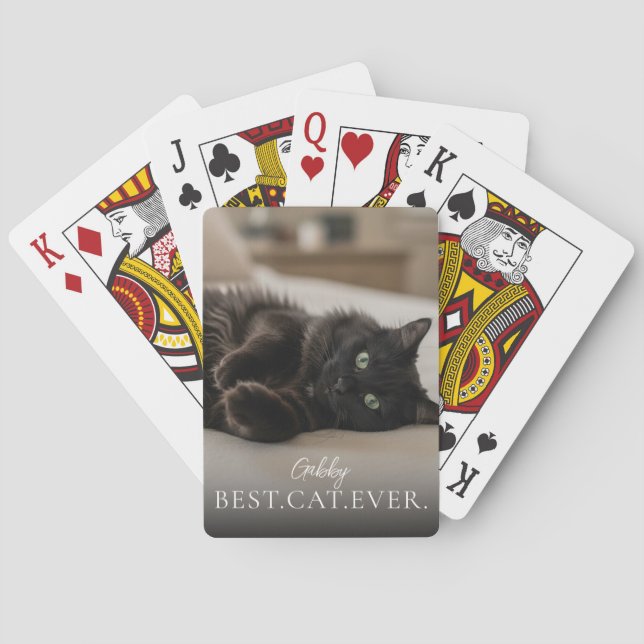 Jeu De Cartes Best Cat Ever Your Pet Name And Photo  (dos)