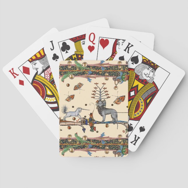 JEU DE CARTES BESTIAIRE MÉDIÉVAL, BÊTE APOCALIYPTIQUE, UNICORN (dos)