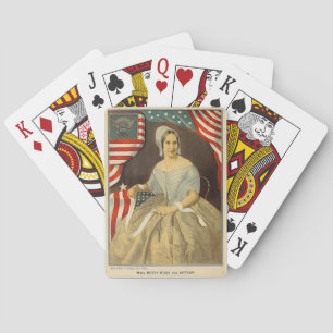 Jeu De Cartes Betsy Ross Premier drapeau américain Portrait Vint