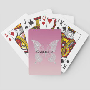Jeu De Cartes Beurre de diamants de Faux Rose Glam