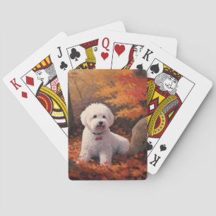 Jeu De Cartes Bichon Frise à l'automne Feuilles automne Inspire