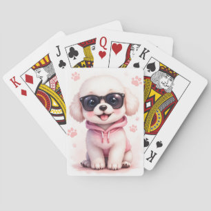 Jeu De Cartes Bichon Frise drôle Kawaii Chien