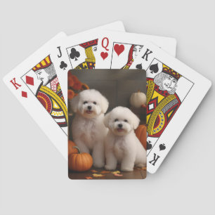 Jeu De Cartes Bichon Frise Puppy Automne Citrouille délice