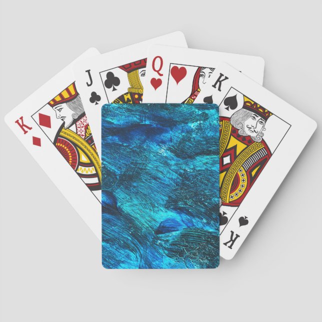 Jeu De Cartes Bicyclette d'art bleu Abstrait Jouer aux cartes (dos)