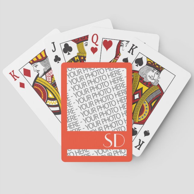 Jeu De Cartes Bicyclette, Modèle photo et monogramme (dos)