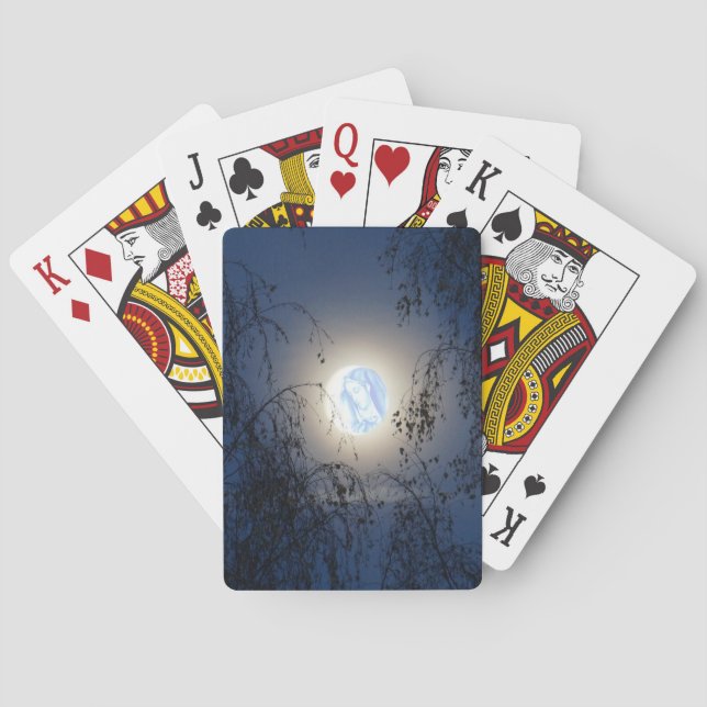 Jeu De Cartes Bienheureuse Vierge Marie dans la forêt lune Lite (dos)