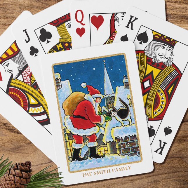 Jeu De Cartes Bienvenue Père Noël Chat Noël Personnalisé (Créateur téléchargé)