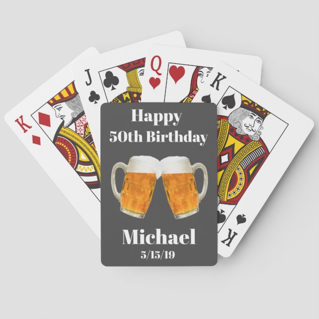 Jeu De Cartes Bière Cheers Cadeau 50e anniversaire (dos)