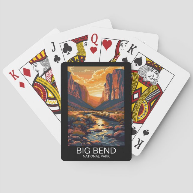 Jeu De Cartes Big Bend National Park Texas Retro Travel (dos)