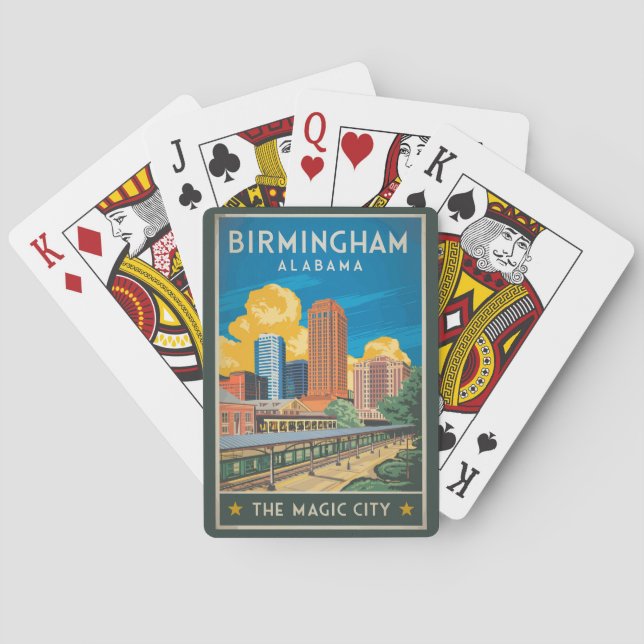 Jeu De Cartes Birmingham Alabama Travel Art Vintage (dos)